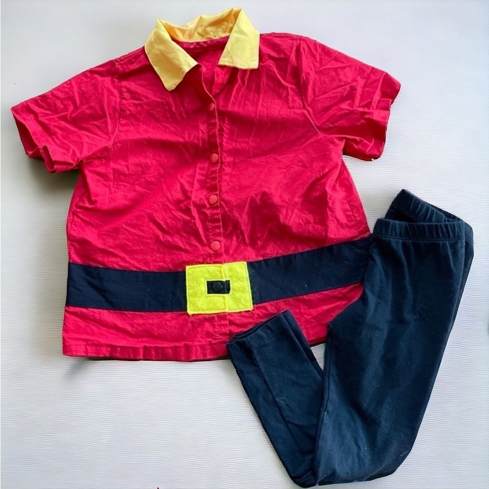 Handmade ‘The Incredibles’ Costume Top Sz 4/5 +Cat & Jack Black Leggings Sz 4/5